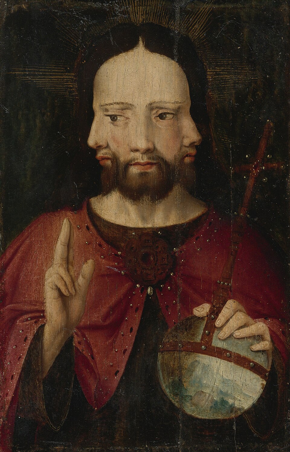 Vultus Trifrons (Three-Faced Christ) — Anonymous Flemish Master, c. 1500